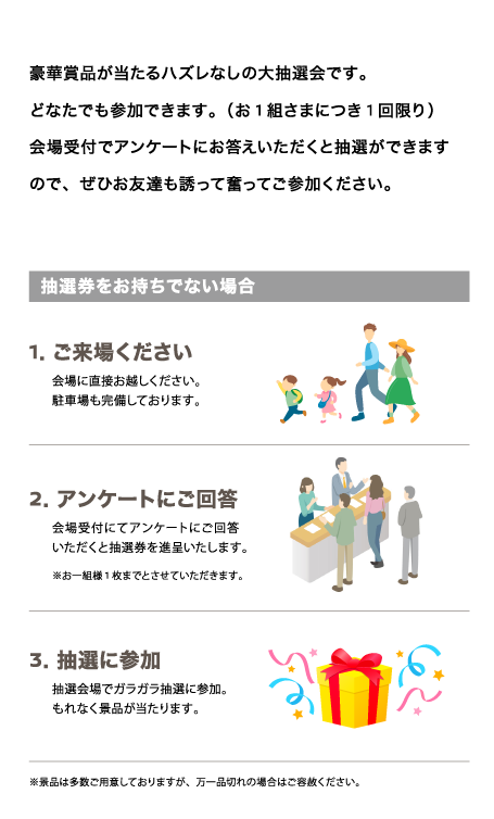 抽選券をお持ちでない場合